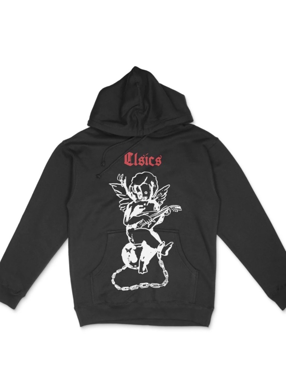 Black Goth Cherub Graphic Hoodie Sweatshirt S/M/L/XL New Unisex